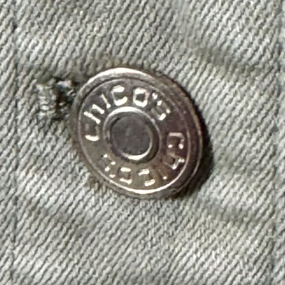 Chico's Embroidered Sage-Denim Jacket Women's Size 0 US 4/6 Extra Small - Picture 13 of 13